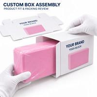 Blocs de mousse de yoga OEM avec logo, fabriqués en EVA, avec couleurs personnalisées et options d'emballage en pack simple ou double