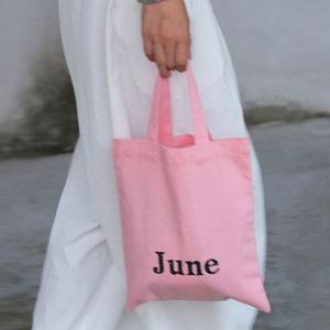 Sac fourre-tout en coton recyclable multicolore, sac fourre-tout réutilisable en toile avec logo personnalisé - Product Image 3