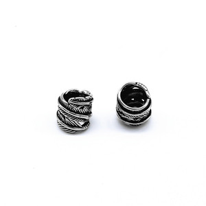 Perles d'espacement en forme de plume en acier inoxydable yunnique, 10,0 mm, pour la fabrication de bracelets, perles métalliques rétro - Product Image 2