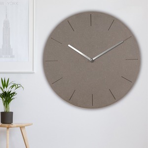 Modern Concrete Round <b>Wall</b> <b>Clock</b> Silent Quartz Needle Display <b>Grey</b> Decorative Timepiece for Living Room - Product Image 2