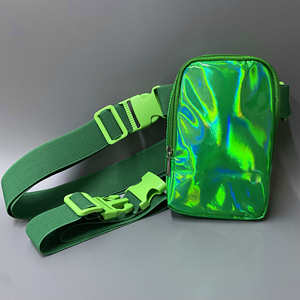 Bolso holográfico con logotipo personalizado para pierna, riñonera de Carnaval para mujer, bolso de pecho con correas más anchas, bolso de hombro desmontable - Product Image 3