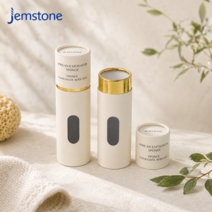 Custom Printed Luxury Recyclable Cardboard Tube Cylinder Box Packaging for Exfoliating Sponge Kraft Paper Tube with Window - Product Image 2