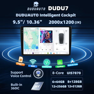DUDUAUTO 9 10 13 pouces Écran QLED 2K Universel 2 Din CarPlay sans fil Android Auto DAB+ Double bande GPS DSP CE RoHS <span class=keywords><strong>Lecteur</strong></span> multimédia pour voiture - Product Image 1