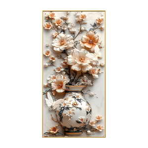 Affiches de fleurs de luxe modernes, design imprimé numérique, peintures murales encadrées en porcelaine cristalline pour la décoration intérieure de la maison et des hôtels - Product Image 6