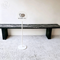 Panneau publicitaire UV sur pied, entièrement métallique, avec logo personnalisé, cercle, autoportant, pour mariage, bar, café, magasin de détail, utilisation extérieure durable