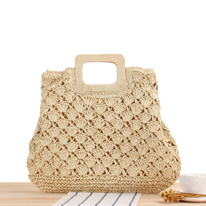 Bolso <span class=keywords><strong>de</strong></span> paja <span class=keywords><strong>de</strong></span> playa para mujer, bolsa tejida para playa, gran oferta - Product Image 2