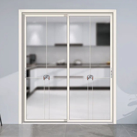 Portes en verre en alliage d'aluminium étanches modernes Zhongfeng pour intérieur, surface finie, aucun perçage requis, garantie 5 ans, villa