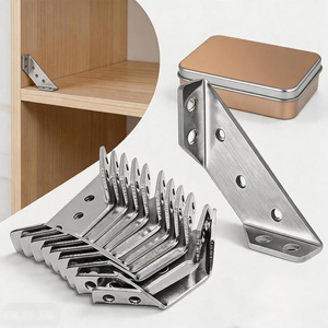 Universal Trapeziform Stainless Steel Corner Brace 90 Degree Reinforced Angle Code For Wooden Table <b>Chair</b> Bed Frame Connection - Product Image 1