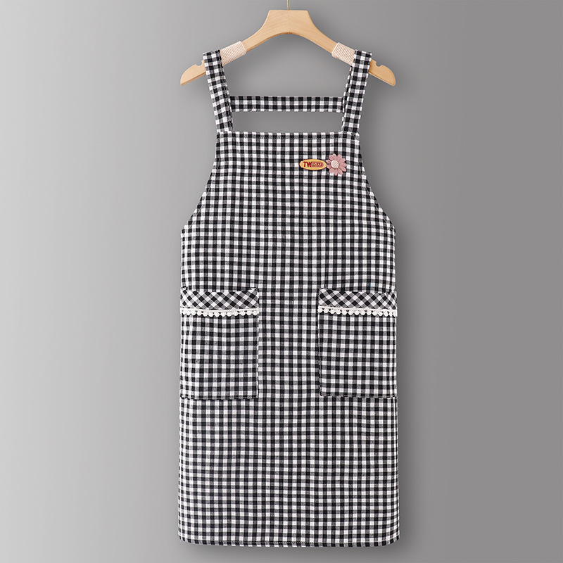 Bretelle en coton BlackLC605 à carreaux et petites fleurs.