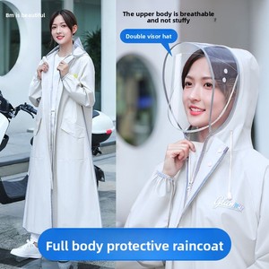 Impermeable Largo de Cuerpo Entero para <span class=keywords><strong>Mujer</strong></span>, Material EVA, Grueso, de una Pieza, para Motocicleta/Vehículo Eléctrico - Product Image 2