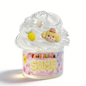 Kit de slime cristallin personnalisé directement de l'usine avec breloques chiot, citron et étoile, texture beurre, logo OEM, marque privée, jouets en vrac, cadeau - Product Image 1