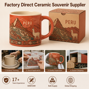 Tazas de Cerámica de Recuerdo Peruanas, Taza de Regalo Turístico Personalizada con Diseño del Patrón de Machu Picchu, Taza de Café de Porcelana, Venta al Por Mayor OEM ODM - Product Image 4
