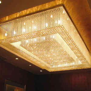 <span class=keywords><strong>Lustre</strong></span> en cristal K9 doré sur mesure pour villa, hôtel, salle de banquet de luxe, <span class=keywords><strong>lustre</strong></span> en verre pour plafond haut - Product Image 4