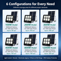 NOUVEAU Projecteur Solaire LED 100-1200W IP65 Étanche avec Télécommande, Lampe de Sécurité Extérieure Solaire pour Jardin et Projets Routiers