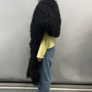ジャンココ新作 ロングシープファースカーフ ショール カスタム ふわふわ 本物のモンゴル産ファースカーフ 女性用 - Product Image 2