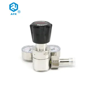 1/2in female ss316 Helium CGA540 konektor silinder alat pengukur ganda tekanan katup regulasi dengan regulator tekanan udara