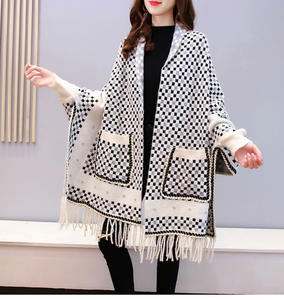 Winter Cashmere Jassen Dik Warme Vrouwen Capes Met Lange Mouwen Vintage Vrouwen Lange Jassen Leverancier Groothandel - Product Image 4