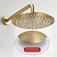 Ensemble de douche encastré en laiton doré brossé avec système de pluie et douchette à main, robinet de baignoire, vente en gros fabricant