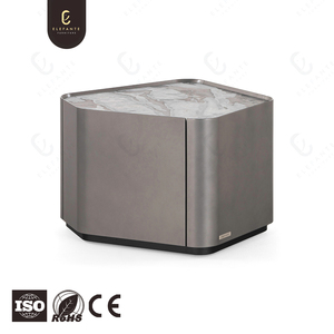 Italian Marble Nightstand Modern Luxury <strong>High</strong> Quality Irregular Design Stainless Steel Hidden Storage <strong>Bedside</strong> <strong>Table</strong> for Bedroom - Product Image 2