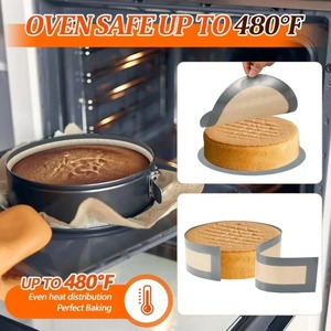 Ensemble <span class=keywords><strong>de</strong></span> tapis <span class=keywords><strong>de</strong></span> cuisson en silicone <span class=keywords><strong>de</strong></span> 9 pouces, tapis <span class=keywords><strong>de</strong></span> cuisson antiadhésif réutilisable, feuilles <span class=keywords><strong>de</strong></span> pâtisserie pour gâteaux, pizzas, pour moules à fond plat - Product Image 3