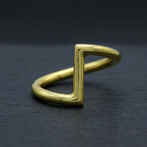 Anillo Geométrico Bohemio de Aleación de Latón Chapado en Oro Estilo Vintage con Incrustaciones Lisas, Unisex, Moderno, de Moda, para Niños, Regalo - Product Image 3