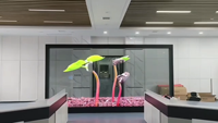 Mur vidéo LED publicitaire, affichage holographique 3D flexible en maille, affiche numérique compatible SDK, écran LED transparent pour verre