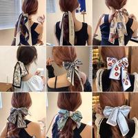 Soldes d'hiver : Bandeau foulard nœud perlé, Élastiques à cheveux fleuris pour femmes, Chouchous pour filles, Élastiques à cheveux pour enfants