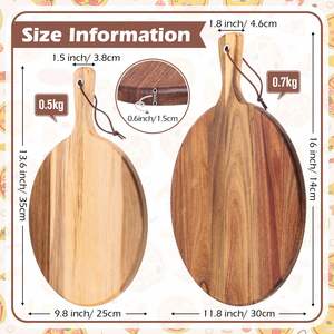 เขียงไม้กระถินเทศ 16 ชิ้น พร้อมหูจับ หนา ทรงกลม สำหรับเสิร์ฟชีส 2 ขนาด - Product Image 2