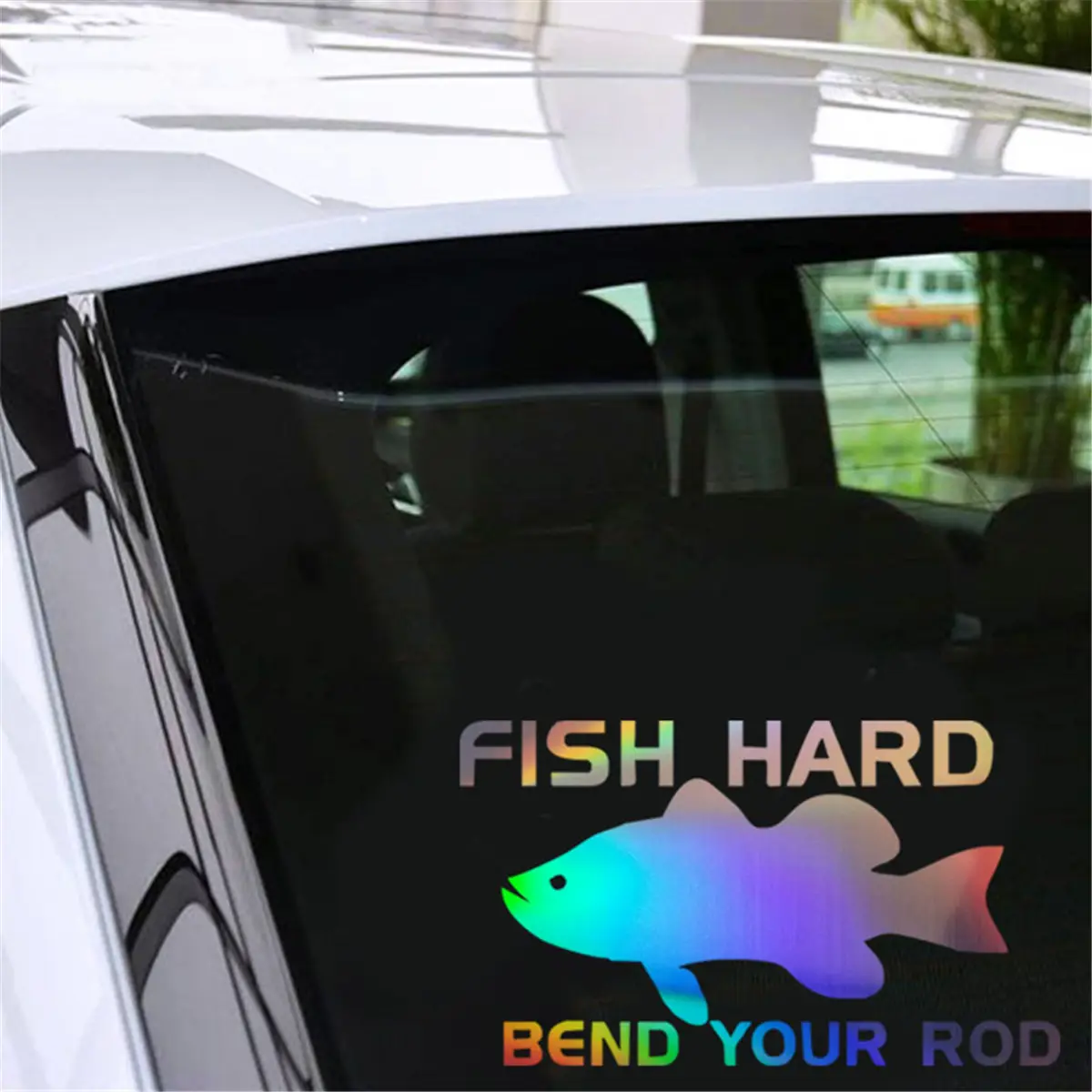 Fish Hard Bend Your Rod Funny Sticker Window Car Bumper Laptop Vinyl Decal Gift Die Cut Decals Laptop window Glass