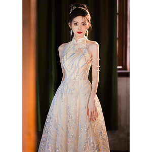 S1740R 2025 Royal Lace Wedding Toast Dress <b>Bride</b> Temperament Long Princess High Quality Evening Dress Chapel Train Ball <b>Gown</b> - Product Image 6