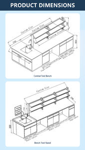 Özelleştirilebilir Boyutta Laboratuvar Tezgahı, Endüstriyel Kalite Kontrol Laboratuvarı için Yer Tasarruflu Yüksekliği Ayarlanabilir Laboratuvar Çalışma Tezgahı - Product Image 5