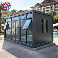 Casa Contenedor Prefabricada de Lujo, Tipo Flat Pack, con Pared de Vidrio, para Uso en Oficinas y Hoteles, Vivienda Moderna y Ecológica