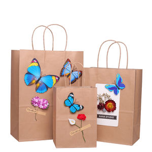 Sacs en papier pour cadeaux, vente chaude, en papier ordinaire, avec différents types de poignées - Product Image 1