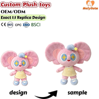 Peluche Éléphant Rose Personnalisée OEM ODM, Jouet en Peluche Doux, Personnage de Dessin Animé, Décoration Étoile, Robe Jaune, Coton PP, Anti-Stress