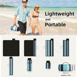 Outdoor Portable Foldable Acrylic Sand Proof Waterproof <b>Extra</b> <b>Large</b> Leather Beach Picnic Blanket Mat - Product Image 5