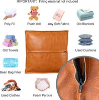 Housse de pouf en similicuir PU, type oreiller de voyage, sans rembourrage, pour pouf ou fauteuil paresseux