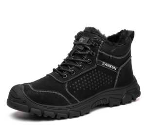 Bottes <span class=keywords><strong>de</strong></span> travail <span class=keywords><strong>de</strong></span> <span class=keywords><strong>sécurité</strong></span> JIANKUN unisexes pour hommes et femmes, en cuir microfibre imperméable, avec embout en acier, anti-écrasement/anti-perforation - Product Image 1