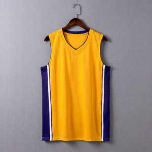 เสื้อบาสเก็ตบอลแบบสั่งทำ OEM สีเหลืองม่วง แขนกุด คอวี ผ้าตาข่าย ระบายเหงื่อได้ดี เสื้อกีฬาสำหรับผู้ใหญ่ ยูนิเซ็กซ์ รุ่นปี 2026 - Product Image 1