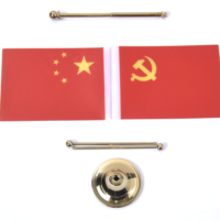 Drapeau de table de bureau en forme de V, imprimé sur mesure, de luxe, avec drapeaux du monde, 14*21cm