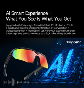 Lunettes de <span class=keywords><strong>sport</strong></span> intelligentes sans fil avec caméra HD 8MP, assistant IA, contrôle tactile et vocal, traduction en temps réel et appels - Product Image 2
