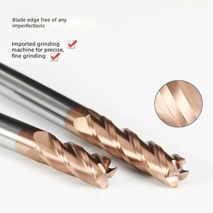 Fraise à rayonner en carbure monobloc 4 dents, revêtement AlTiN, HRC55, profil bout rond, pour usinage CNC, sur mesure OEM, pour acier, hélice 35° - Product Image 2