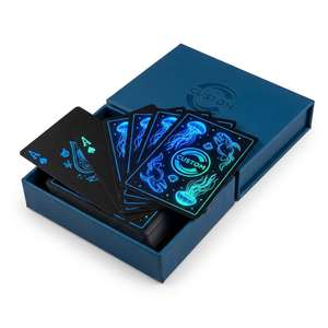 Cartas de Póker Fluorescentes UV Personalizadas que Brillan en la Oscuridad, con Núcleo Negro, para Fiestas Nocturnas, Regalo Marino - Product Image 1