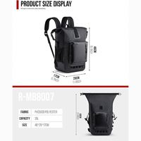 Sac à dos étanche 35L à coutures soudées, en toile PVC500D à grain de carbone, avec fermeture Roll Top et système MOLLE, pour camping, moto et équipement étanche