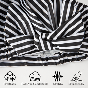 <span class=keywords><strong>Bonnet</strong></span> <span class=keywords><strong>de</strong></span> douche réutilisable pour femmes, protection des cheveux, style <span class=keywords><strong>vintage</strong></span>, nœud papillon rayé, imperméable - Product Image 4