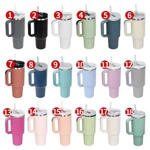 Vaso Térmico de Acero Inoxidable de <span class=keywords><strong>40</strong></span> oz con Logotipo Personalizado, Aislado al Vacío, con Asa y Pajita, para <span class=keywords><strong>Viajes</strong></span> y Aventuras, Taza de <span class=keywords><strong>40</strong></span> oz/30 oz - Product Image 2