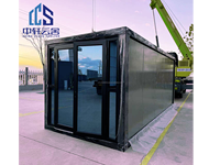 Modularer 20ft Faltbarer Container Umweltfreundliches Leichtgewichtiges Vorgefertigtes Kleines Mobiles Holzbüro Stahl-Sandwich-Panel Modern ZX