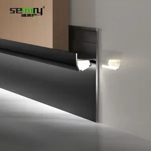 Nhôm hồ sơ LED Strip ánh sáng sàn gốm plinth Ốp chân tường với LED ánh sáng sàn TRIM trang trí tường TRIM