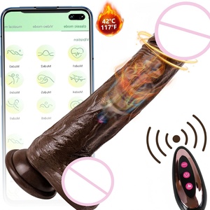 Dildo en silicone liquide brun, pénis artificiel réaliste, jouet sexuel pour <span class=keywords><strong>femme</strong></span>, dildo vibrant télécommandé réaliste en silicone - Product Image 2