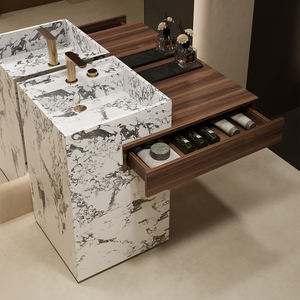 <span class=keywords><strong>Mobile</strong></span> da <span class=keywords><strong>Bagno</strong></span> di Lusso <span class=keywords><strong>in</strong></span> Marmo <span class=keywords><strong>con</strong></span> <span class=keywords><strong>Lavabo</strong></span> Integrato e Specchio, Set Vanity Moderno e Impermeabile per Hotel e Ville - Product Image 2