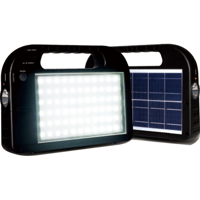 High Brightness Rechargeable LED Flashlight Handheld Emergency Searchlight for Outdoor Household Use Solar Panel Power Source